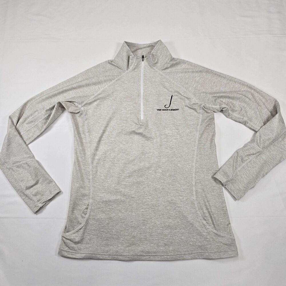 Straight Down Men's Golf Grey Quarter Zip Sweater Size L